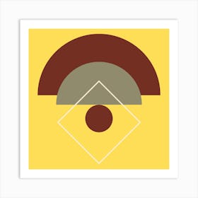 Baseball On A Yellow Background Art Print