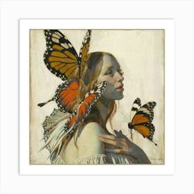 Butterfly Girl 2 Art Print