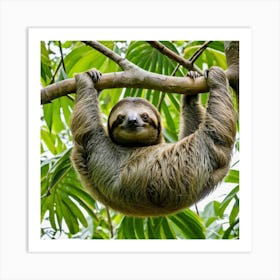 Hanging Sloth Art Print