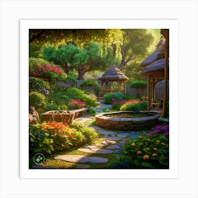 Gazebo In The Garden Art Print