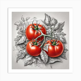 Tomatoes On The Vine Art Print