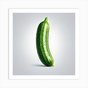 Cucumber On A White Background Art Print