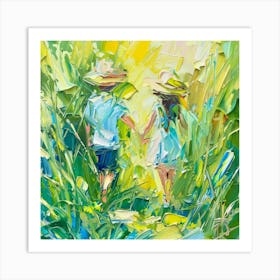 Couple In The Grass Art Print