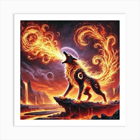 Yang Fire Wolf Flame Howl 1 Poster