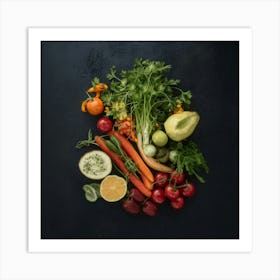 Fresh Fruits And Vegetables Art Print