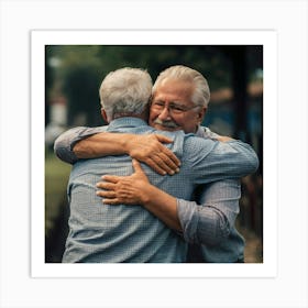 Senior Couple Hugging 1 Art Print