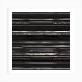 Abstract Black And Gold Stripes Art Print