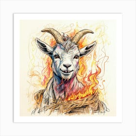 Goat On Fire 39 Art Print