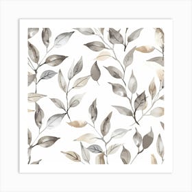 Watercolor Leaves Art Print