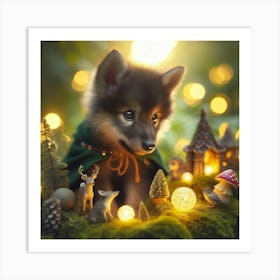 Luno the wolf cub Art Print