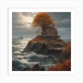 House On The Cliff Art Print