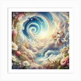 Angel In The Clouds 1 Art Print