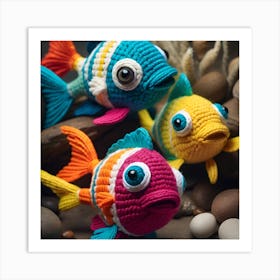 Crocheted Fish Art Print