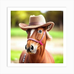 Horse In A Hat Art Print