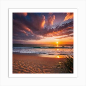 Sunset On The Beach 408 Art Print