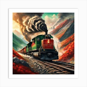 Train On The Tracks Art Print