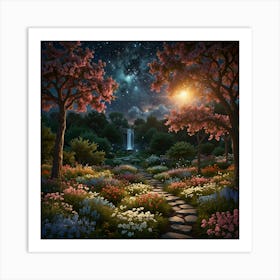 Night In The Garden 5 Art Print