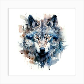 Watercolor Wolf 3 Art Print