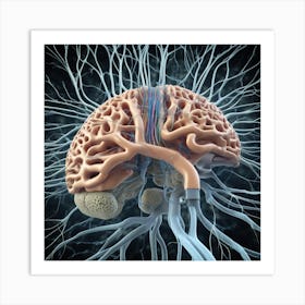 Human Brain 3d Illustration 2 Art Print