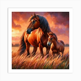 Horse And Foal 5 Art Print