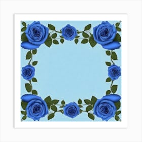 Blue Roses Frame 5 Art Print