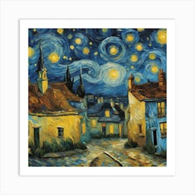 The Starry Night, Vincent Van Gogh Art Print 2 Art Print