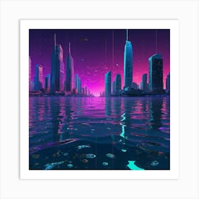 Default Climate Change Apocalypse A Submerged Cityscape Partia 3 Art Print