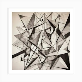 Abstract Black And White Drawing 3 Art Print