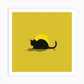 Silhouette Of A Cat Art Print