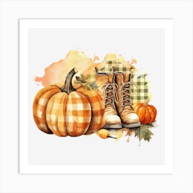 Pumpkin Boots Fall Sublimation Designs .6Bundle Art Print