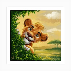 A Whimsical And Vibrant Illustration Of A Lion Pee B Jf2isfqtmzyfycvuad3w Maa2ma6lqcqte5brs2drtw Art Print