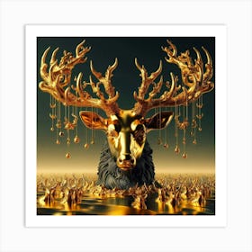 Golden Deer 1 Art Print