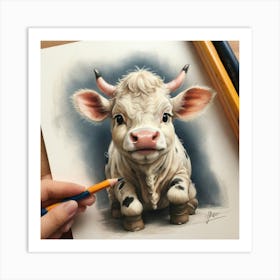 Cute Cow Art Print