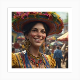 Portrait Of A Mexican Woman Art Print