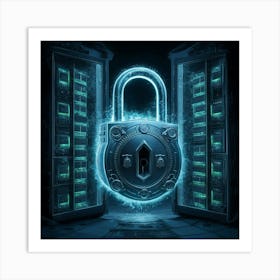 Padlock In A Dark Room Art Print