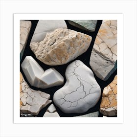 Rocks On A Black Background 2 Art Print