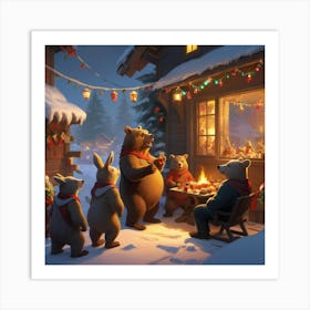 Christmas Bears 4 Art Print