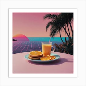 Oranges On A Plate Art Print