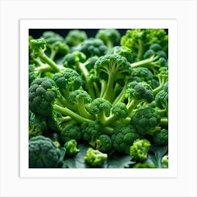 Close Up Of Broccoli Art Print