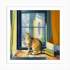 Cat By The Window 6 Art Print