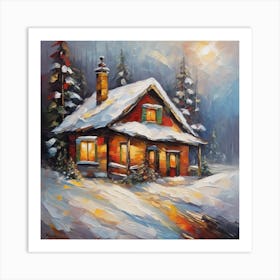 Winter House Art Print