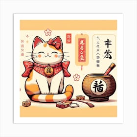 Chibi Cat Magic Art Print