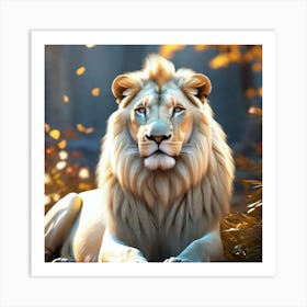 Lion In The Forest 51 Art Print