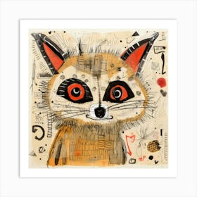 Abstract Raccoon 3 Art Print