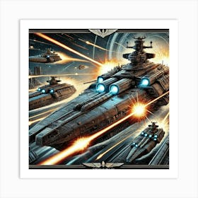 Ironclad Battleship Long Range Bombardment Iron Commonwealth Art Print