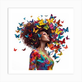 Butterfly Woman 3 Art Print