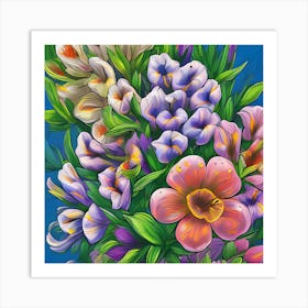 Alstroemeria Flowers 40 Art Print