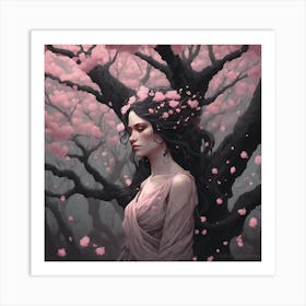 907606 Dryad In The Cherry Blossom Woods 3 Art Print