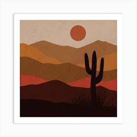 Sunset In The Desert 4 Art Print