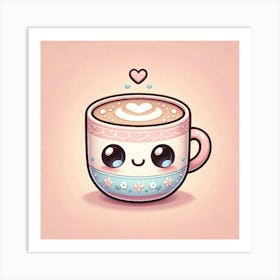 Kawaii Coffee 2 Art Print